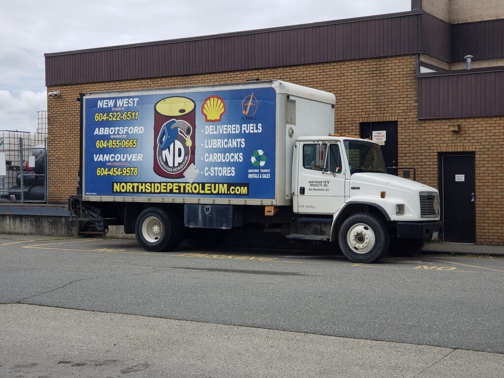 Oil and Lubricant delivery truck Abbotsford and New West