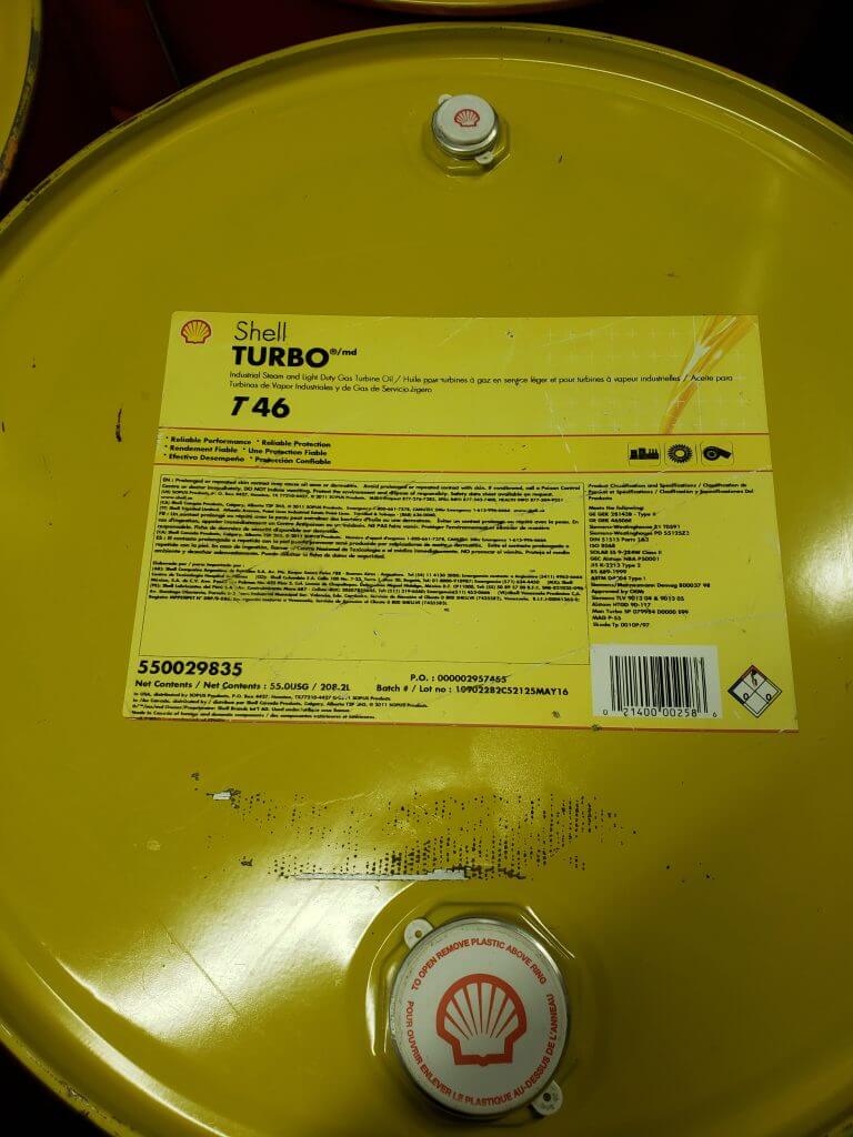 Shell Turbo T Oil 46 Drum Part Number: 550029835