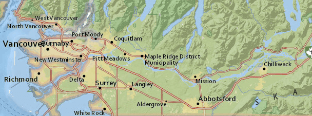 Food Grade Lubricant Service Map, Abbotsford, Vancouver, Burnaby, Chilliwack